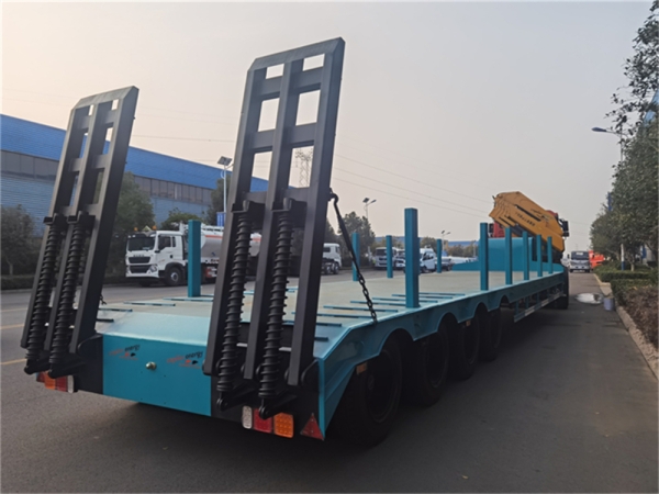 4 axles 60tons heavy duty low Flatbed with side dump funcation Semi Trailer